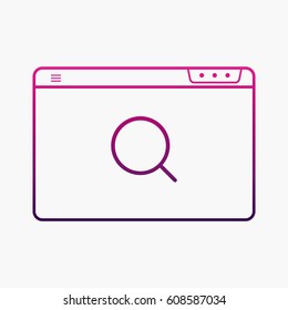 Search and Browser Icon. Flat Isolated Graphic Vector Outline Design