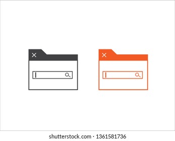 Search in browser icon vector isolated on white background.