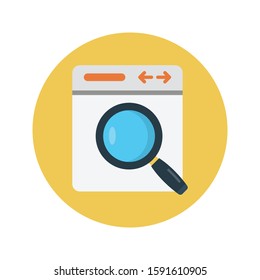 search browser vector flat color icon 