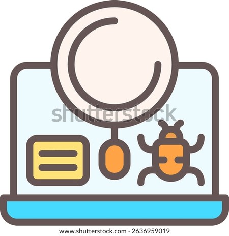 Search Bug Filled Style Icon Design