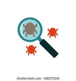 Search bug flat icon