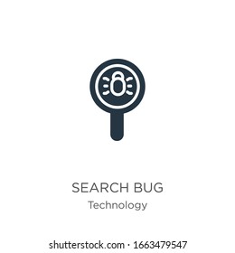 Search bug icon vector. Trendy flat search bug icon from technology collection isolated on white background. Vector illustration can be used for web and mobile graphic design, logo, eps10