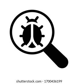 search bug vector glyph flat icon 