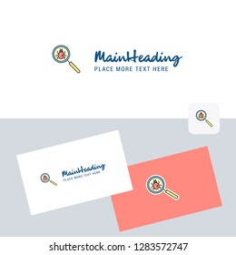 Search bug  vector logotype with business card template. Elegant corporate identity. - Vector