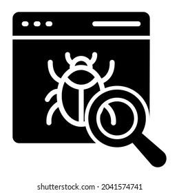 search bugs glyph design, SEO and web flat design for mobile concepts and web apps. Collection of modern infographic logo and pictogram.