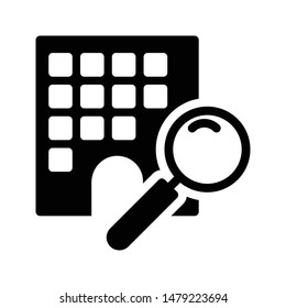 search building glyph flat vector icon