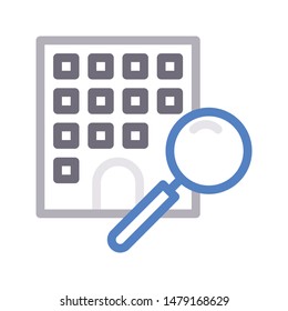 search building thin line vector icon