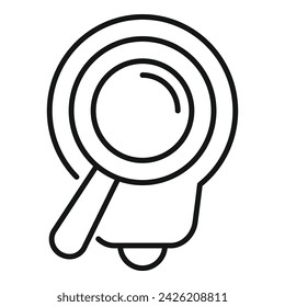 Search bulb data icon outline vector. Study case. Focus vision control