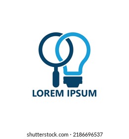 Search bulb idea logo template design vector