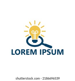 Search bulb idea logo template design vector