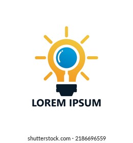 Search bulb idea logo template design vector
