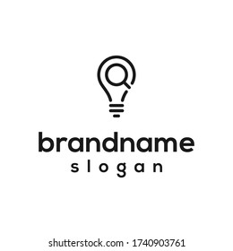 search bulb logo design vector