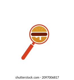 Search burger. Burger vector icon concept 