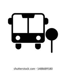 
search bus glyph flat vector icon