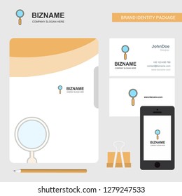 Search  Business Logo, File Cover Visiting Card and Mobile App Design. Vector Illustration
