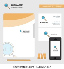 Search Business Logo, File Cover Visiting Card and Mobile App Design. Vector Illustration