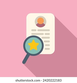 Search business person icon flat vector. Search team. Hr applicant cv