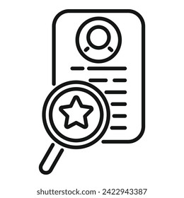 Search business person icon outline vector. Search team. Hr applicant cv