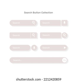 Search button collection for user interface on website or mobile apps