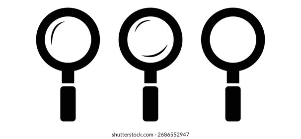 icono de Botón de búsqueda, icono de lupa sobre fondo blanco, Ilustración vectorial de lupa de lupa.
