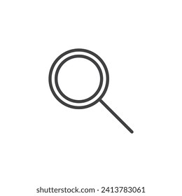 Search Button line icon. linear style sign for mobile concept and web design. Magnifying glass outline vector icon. Symbol, logo illustration. Vector graphics