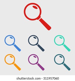 Search button. Magnifying glass. Flat design style. Vector EPS10.