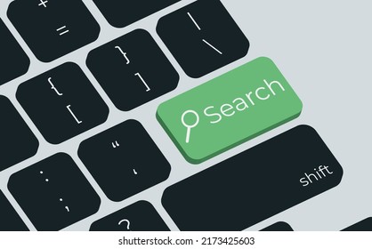 Search button on keyboard keys vector. Simple style