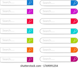 Search button set illustration, Search button vector set.