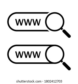 Search button, UI elements. Vector template for browsers with search bar and text field. Modern menu for sites and apps.