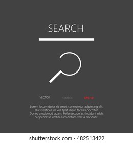 Search button web icon flat design