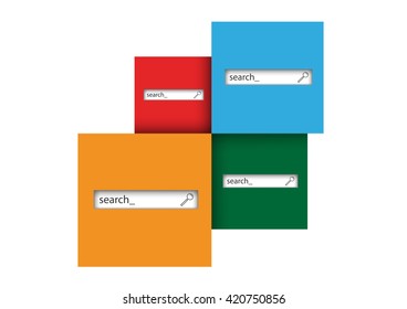 Search buttons on a white background