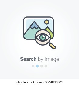 Search by image icon design concept