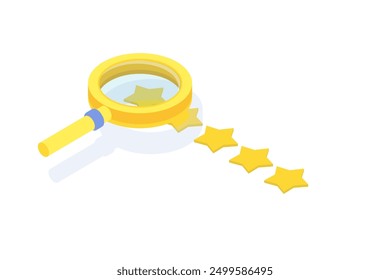 Búsqueda por calificación, análisis Seo, optimiza el concepto del sitio. Ilustración vectorial.