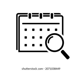 Search calendar icon. Looking date. Illustration vector