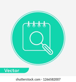 Search calendar vector icon sign symbol