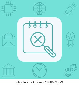 Search calendar vector icon sign symbol
