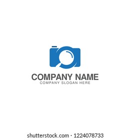 Search camera, find camera logo design vector template