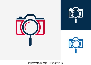 Search Camera Logo Template Design Vector, Emblem, Design Concept, Creative Symbol, Icon