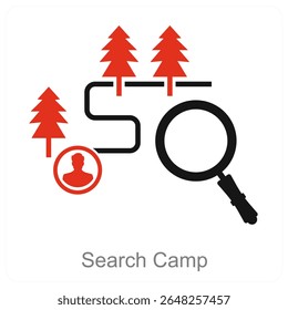 Search Camp vector icon concept design