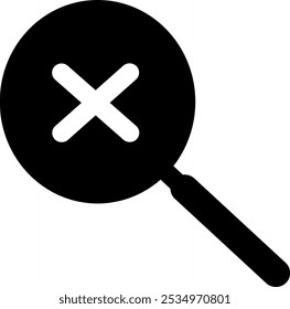 Search cancel icon. Magnifying glass delete vector icon. Replaceable vector design.