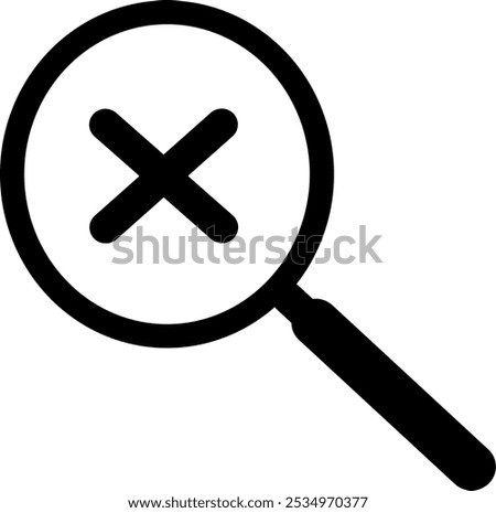 Search cancel icon. Magnifying glass delete vector icon. Replaceable vector design.