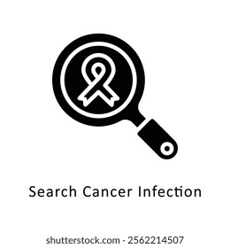 Search Cancer Infection Vector Gylph Icon. Eps File 10