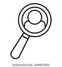 Vector de esquema de icono de Búsqueda candidata. Mejor promoción humana. Carrera de calidad