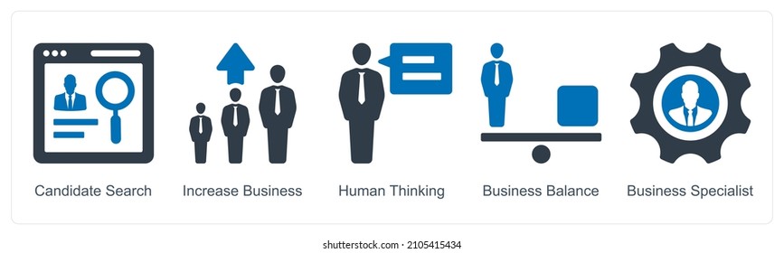Search Candidate And Increase Business Icon Concept