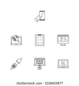 Search for Candidates icon set. Contains icons as People Selection, Test, Job, Vacancy, Recruitment, Searching, Connecting and more. Pixel Perfect. Vector line.