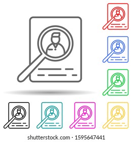 search for candidates for work multi color style icon. Simple thin line, outline vector of interview icons for ui and ux, website or mobile application