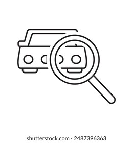 Search car icon, template for graphic and web design. vector illustration