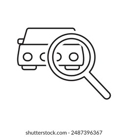 Search car icon, template for graphic and web design. vector illustration
