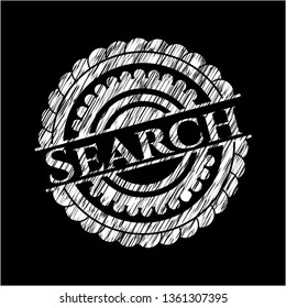 Search chalk emblem written on a blackboard