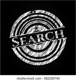 Search chalkboard emblem